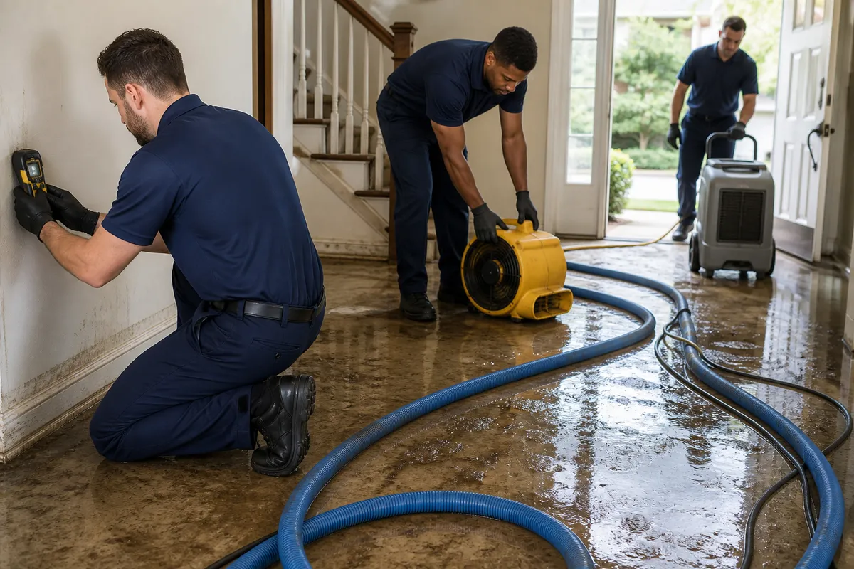 Floodline Restoration Co. of California crew at work in San Diego, CA